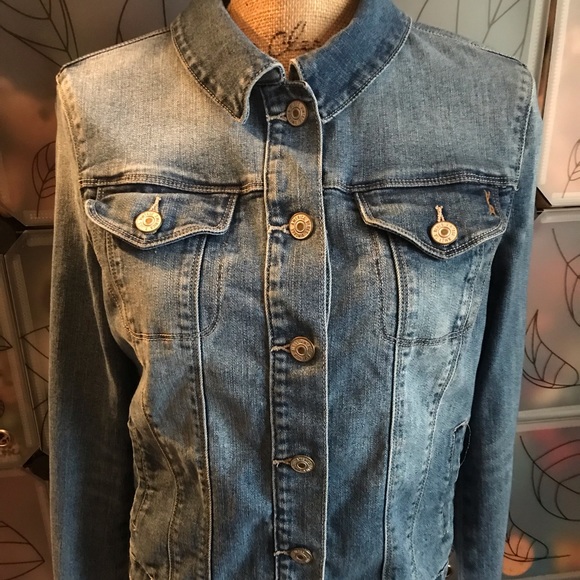 Vintage American Blues Women’s Denim Distressed Long Sleeve Jacket - Picture 6 of 7